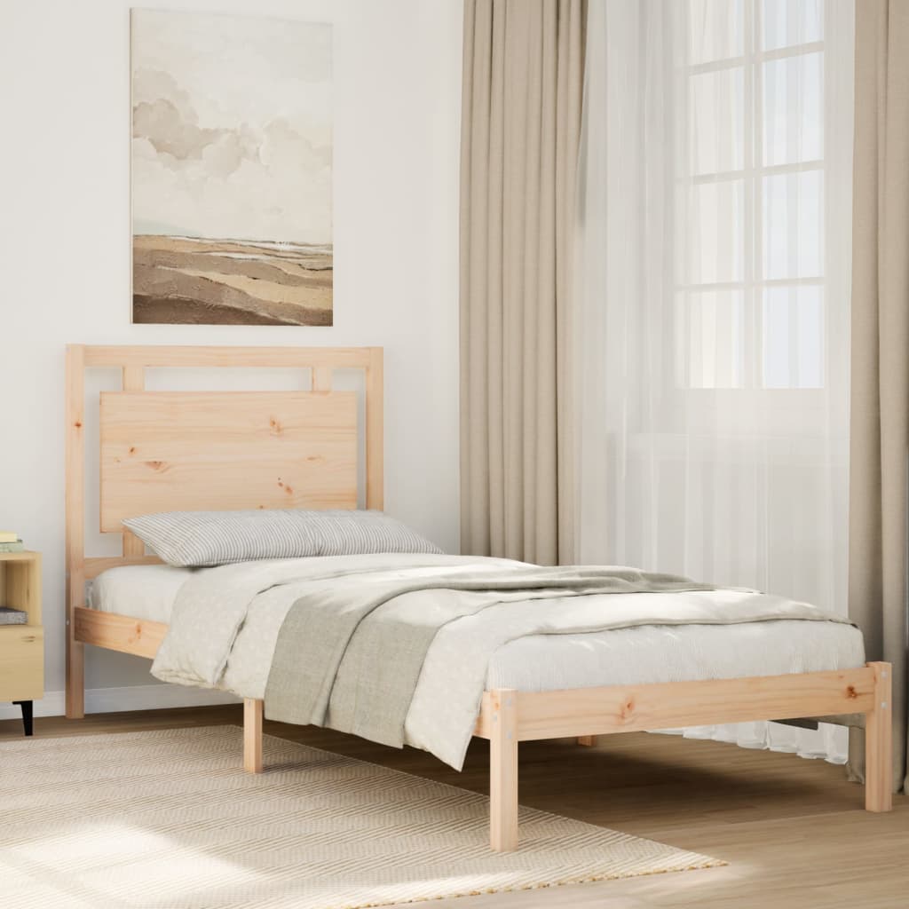 Extra Long Bed Frame without Mattress 100x220 cm Solid Wood