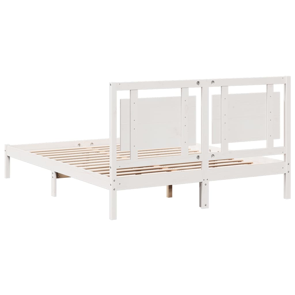 Extra Long Bed Frame without Mattress White 140x220 cm Solid Wood