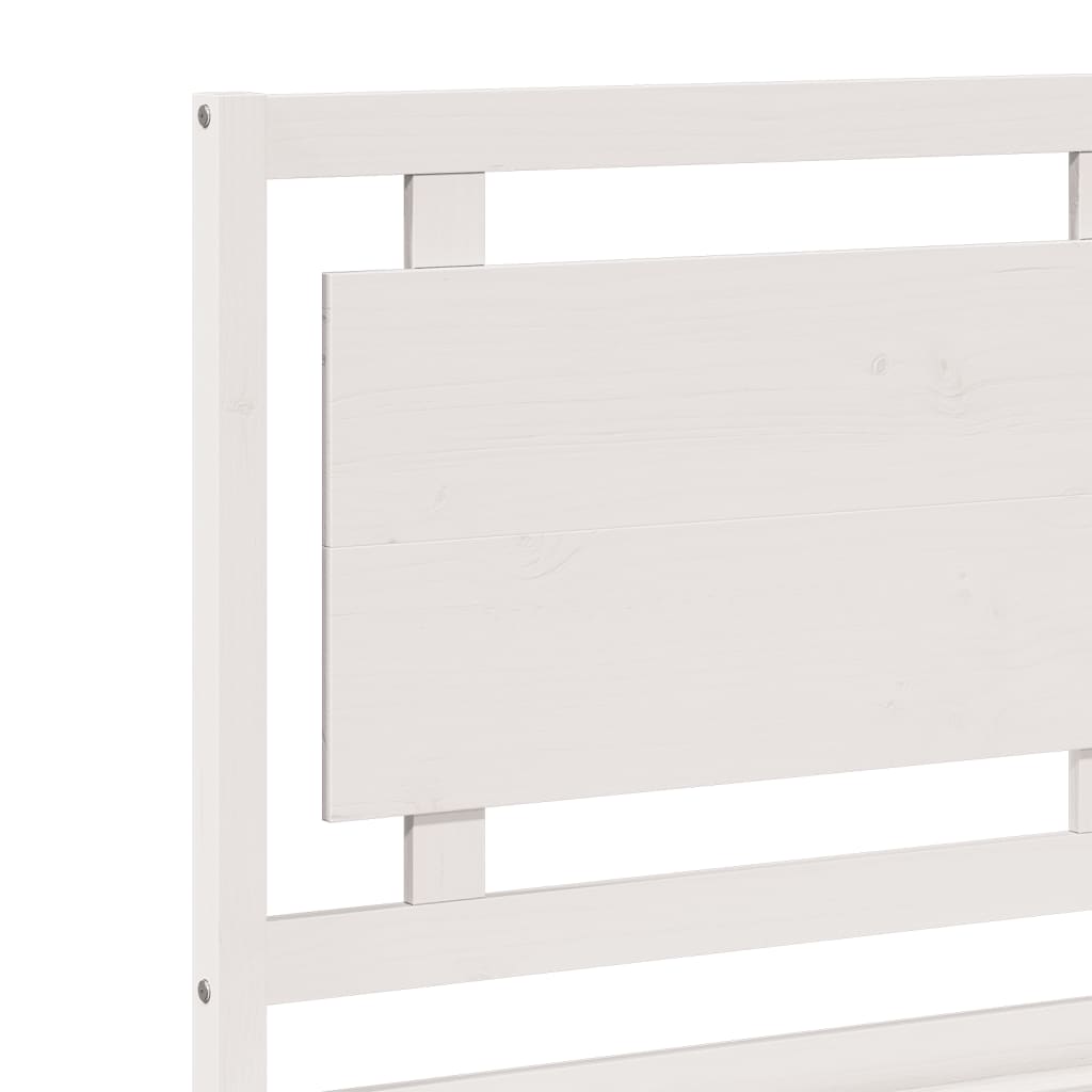 Extra Long Bed Frame without Mattress White 140x220 cm Solid Wood