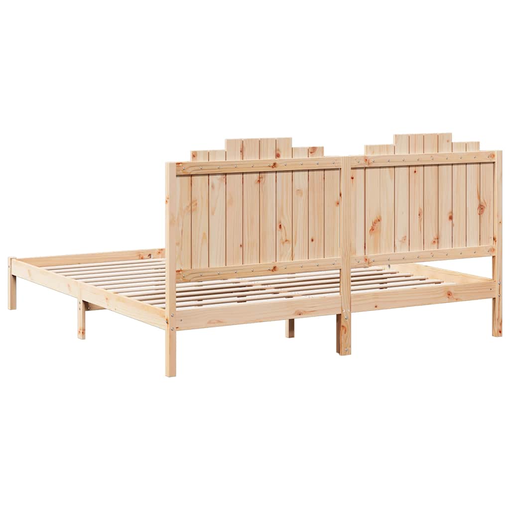 Extra Long Bed Frame without Mattress 200x220 cm Solid Wood