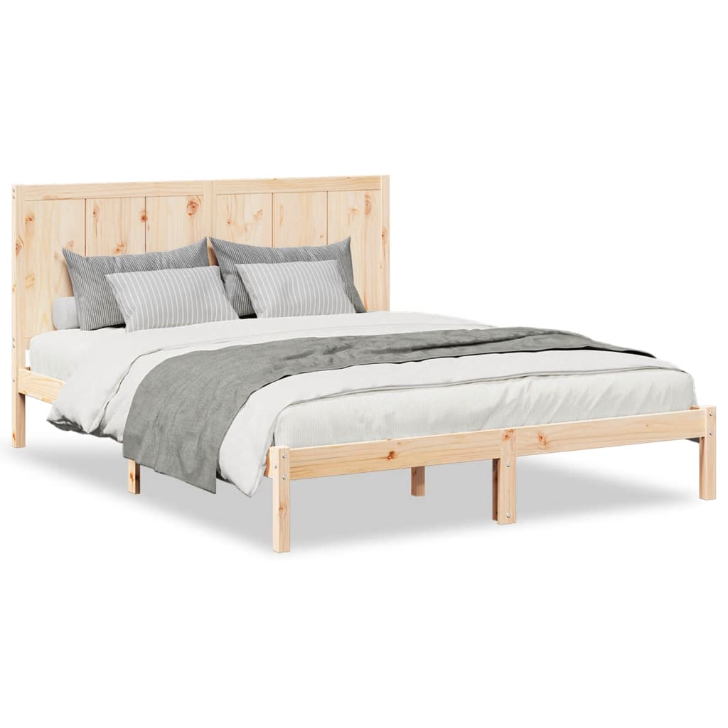 Extra Long Bed Frame without Mattress 140x210 cm Solid Wood