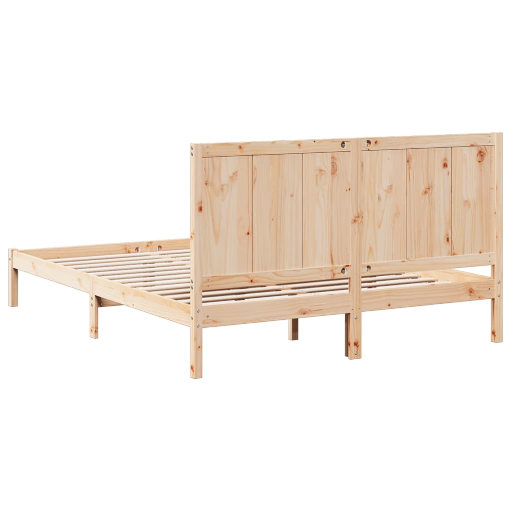 Extra Long Bed Frame without Mattress 140x220 cm Solid Wood