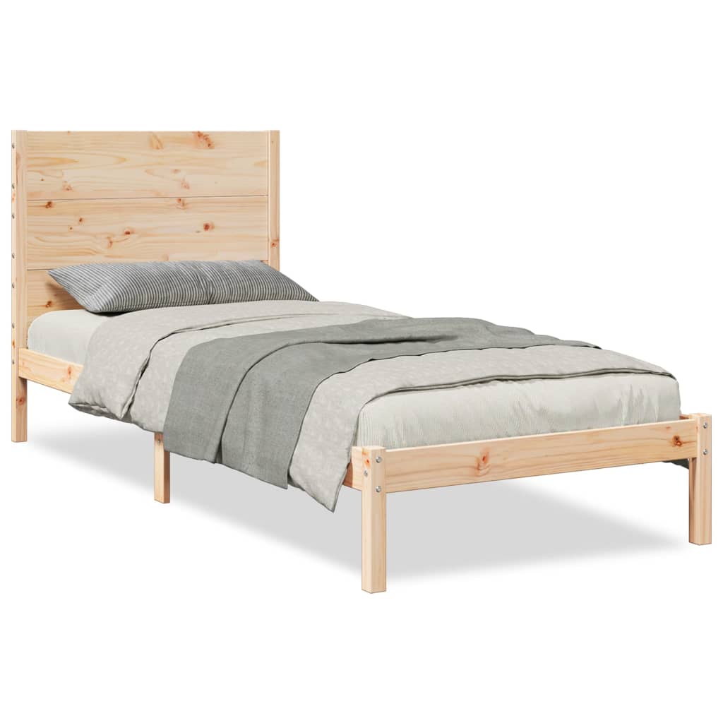 Extra Long Bed Frame without Mattress 90x220 cm Solid Wood