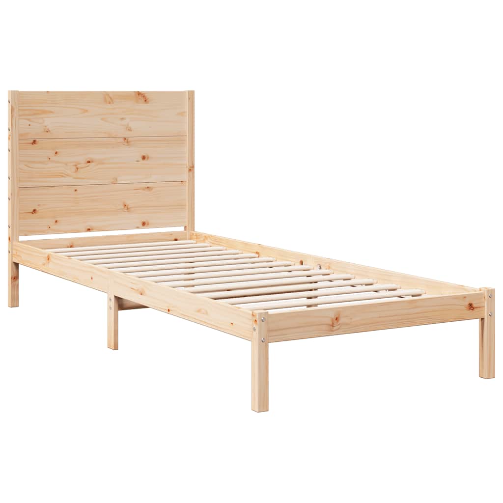 Extra Long Bed Frame without Mattress 90x220 cm Solid Wood