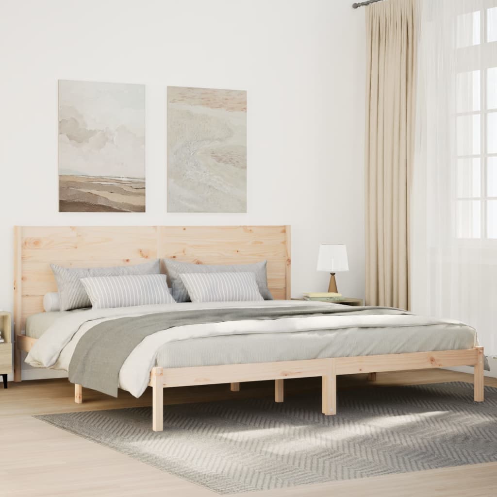 Extra Long Bed Frame without Mattress 200x220 cm Solid Wood