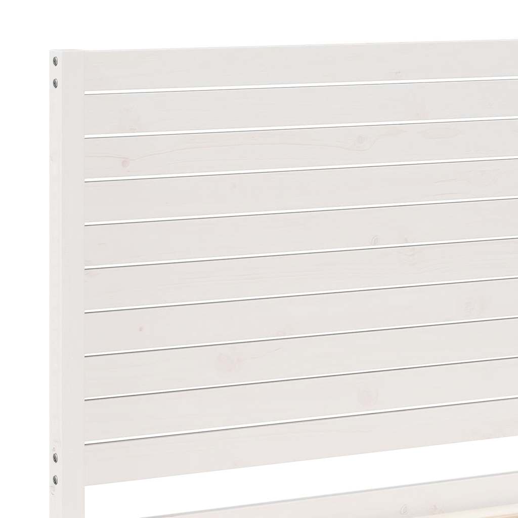 Extra Long Bed Frame without Mattress White 90x210 cm Solid Wood
