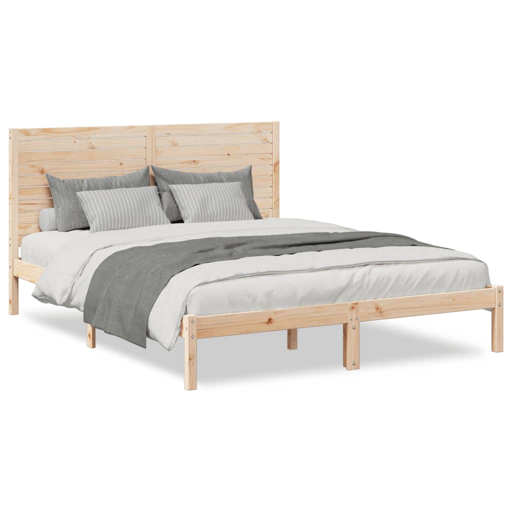 Extra Long Bed Frame without Mattress 140x210 cm Solid Wood