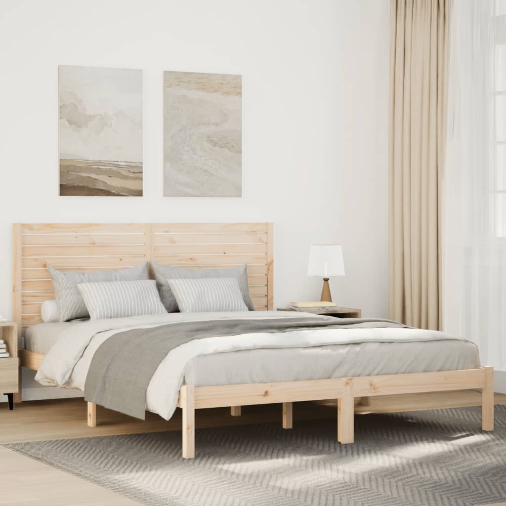 Extra Long Bed Frame without Mattress 140x210 cm Solid Wood