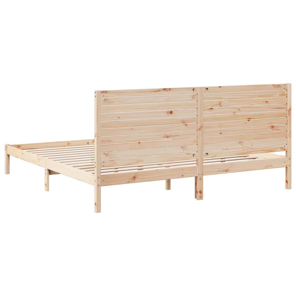 Extra Long Bed Frame without Mattress 180x210 cm Solid Wood