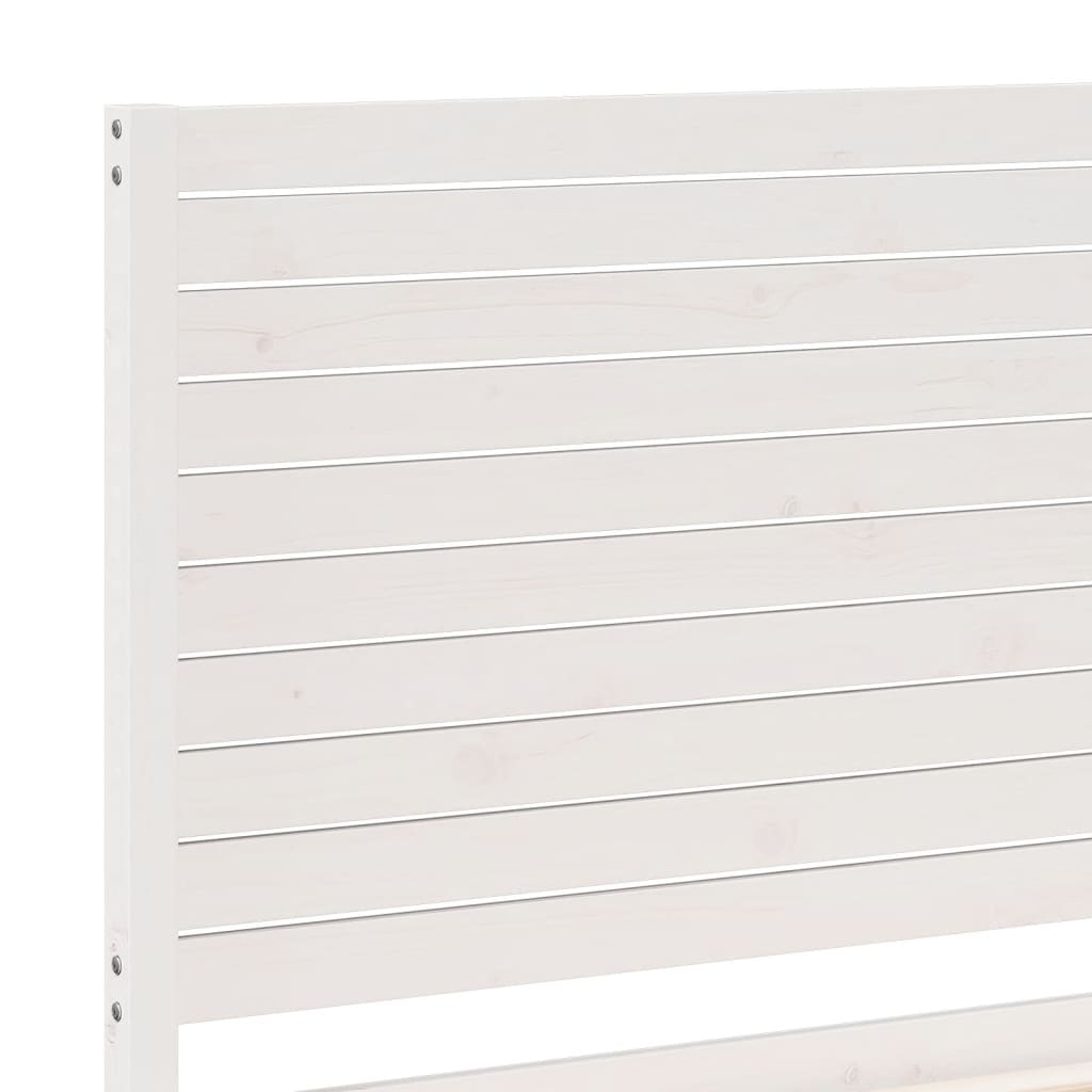 Extra Long Bed Frame without Mattress White 180x210 cm Solid Wood