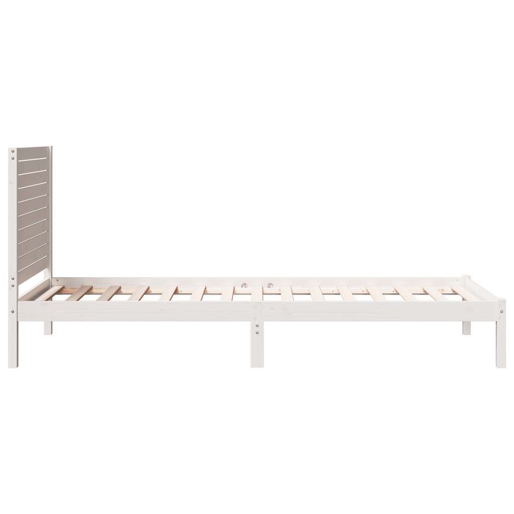 Extra Long Bed Frame without Mattress White 90x220 cm Solid Wood