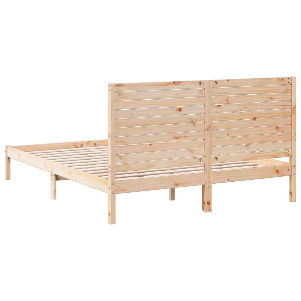 Extra Long Bed Frame without Mattress 140x220 cm Solid Wood