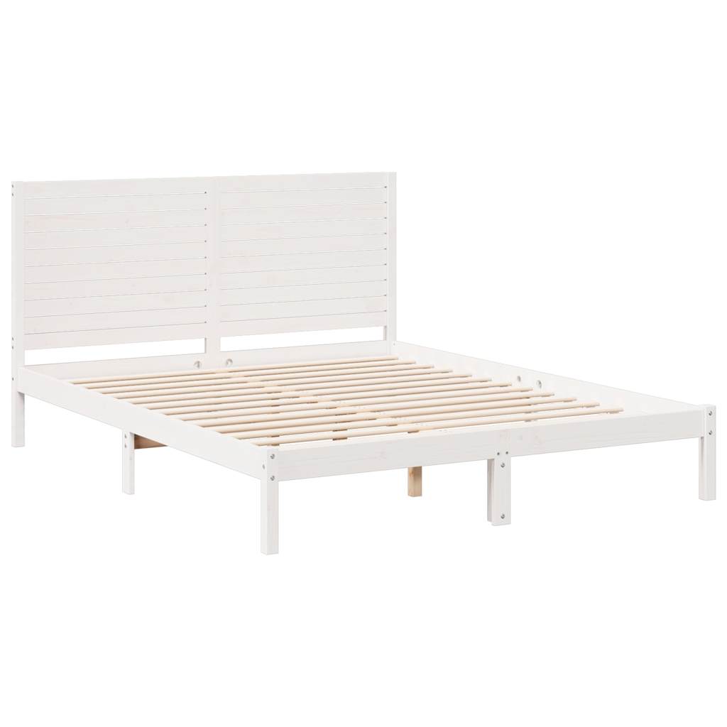 Extra Long Bed Frame without Mattress White 140x220 cm Solid Wood