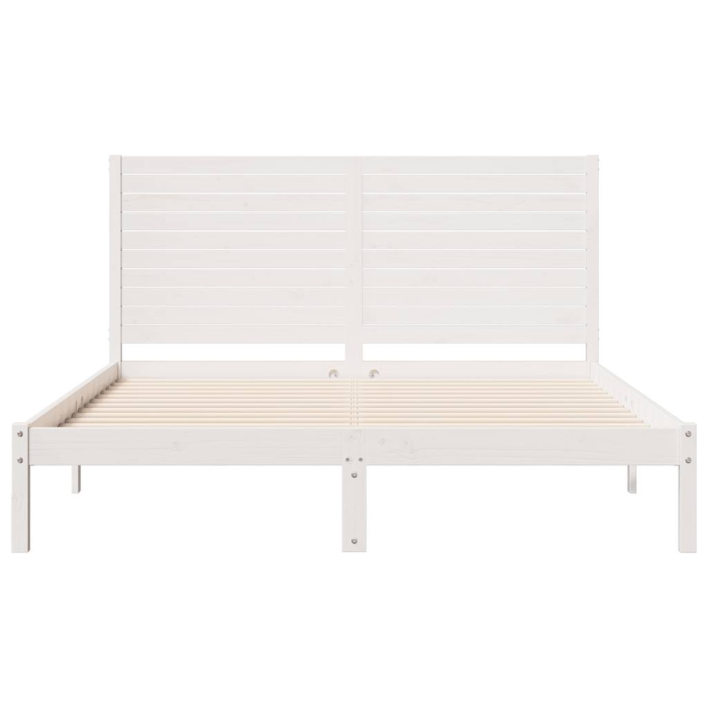 Extra Long Bed Frame without Mattress White 140x220 cm Solid Wood