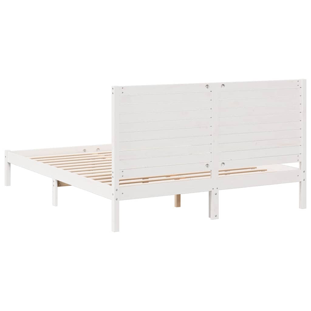Extra Long Bed Frame without Mattress White 140x220 cm Solid Wood