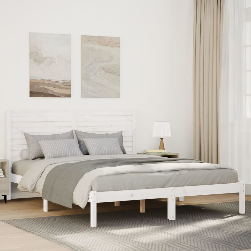 Extra Long Bed Frame without Mattress White 140x220 cm Solid Wood