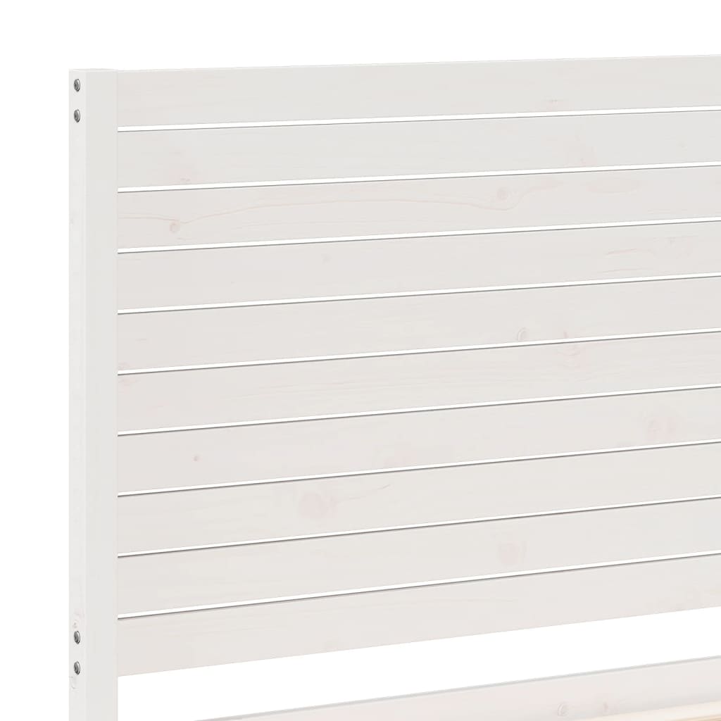 Extra Long Bed Frame without Mattress White 160x220 cm Solid Wood