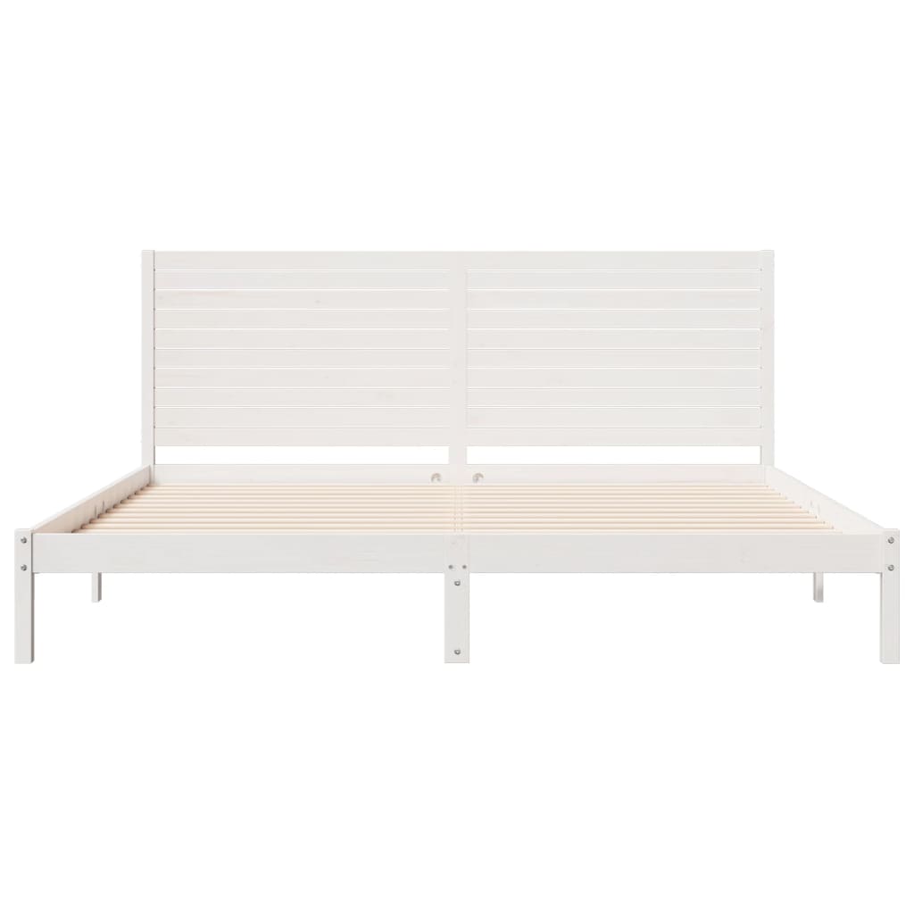 Extra Long Bed Frame without Mattress White 180x220 cm Solid Wood