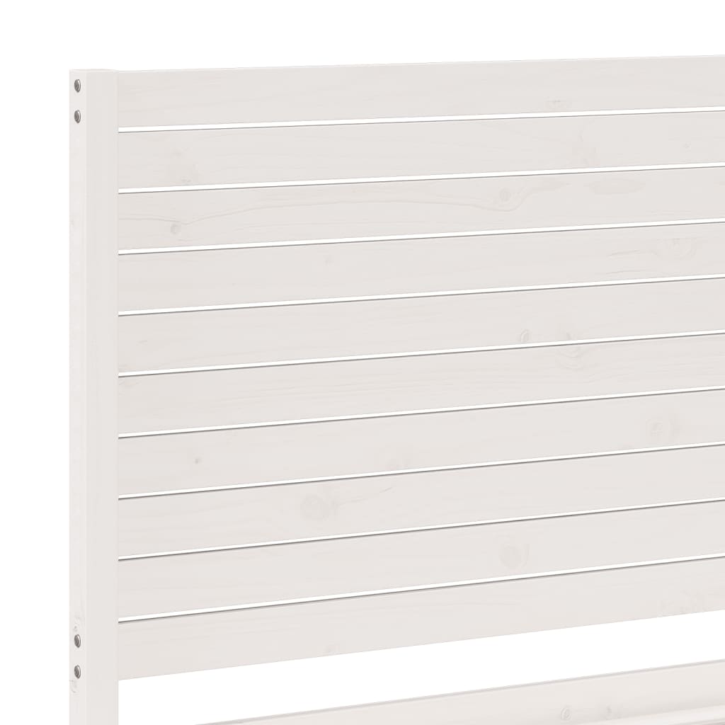 Extra Long Bed Frame without Mattress White 180x220 cm Solid Wood