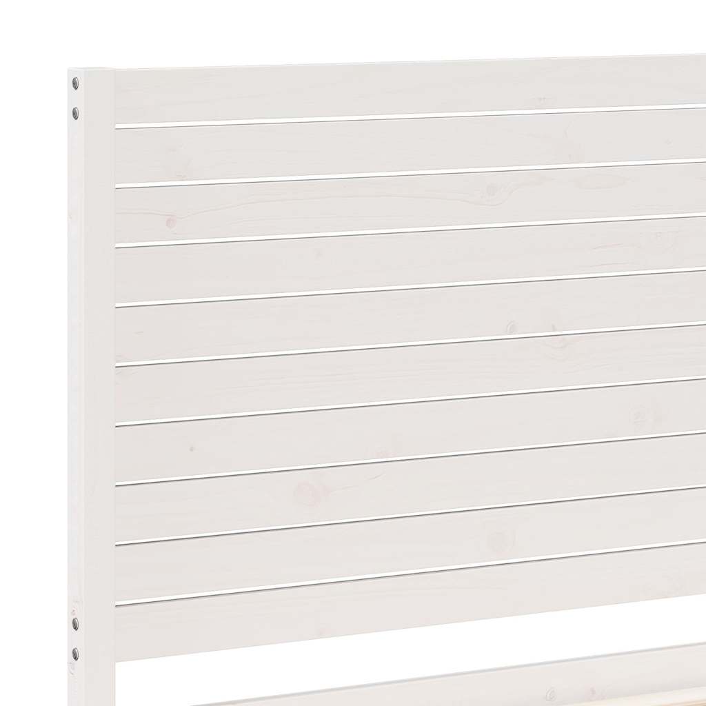 Extra Long Bed Frame without Mattress White 200x220 cm Solid Wood