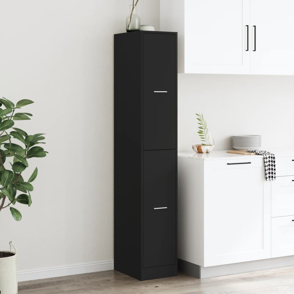 Apothecary Cabinet Black 30x41x174.5 cm Engineered Wood