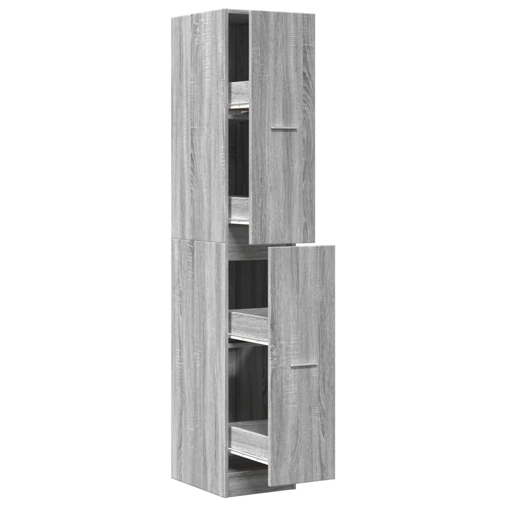 Apothecary Cabinet Grey Sonoma 30x41x174.5 cm Engineered Wood