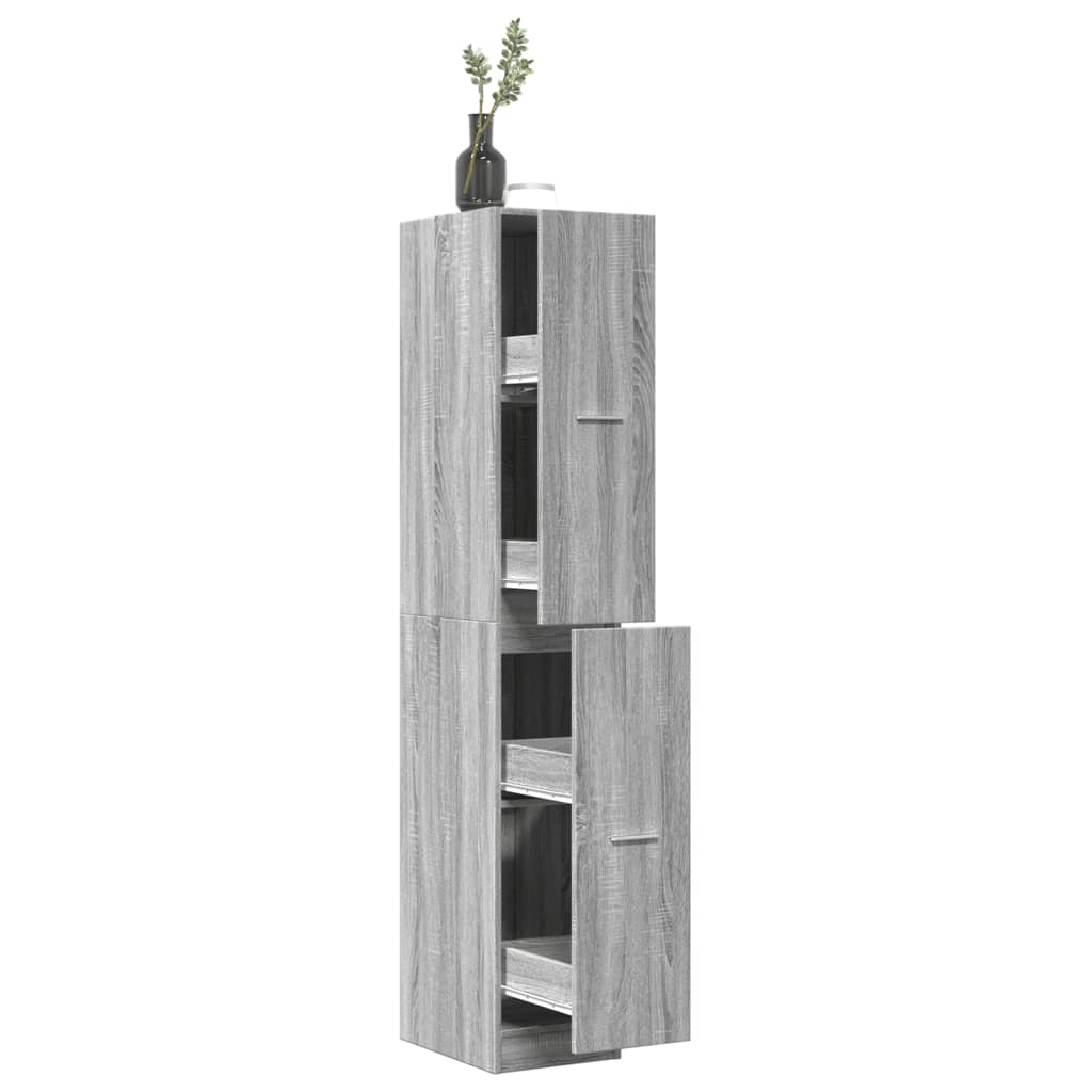 Apothecary Cabinet Grey Sonoma 30x41x174.5 cm Engineered Wood