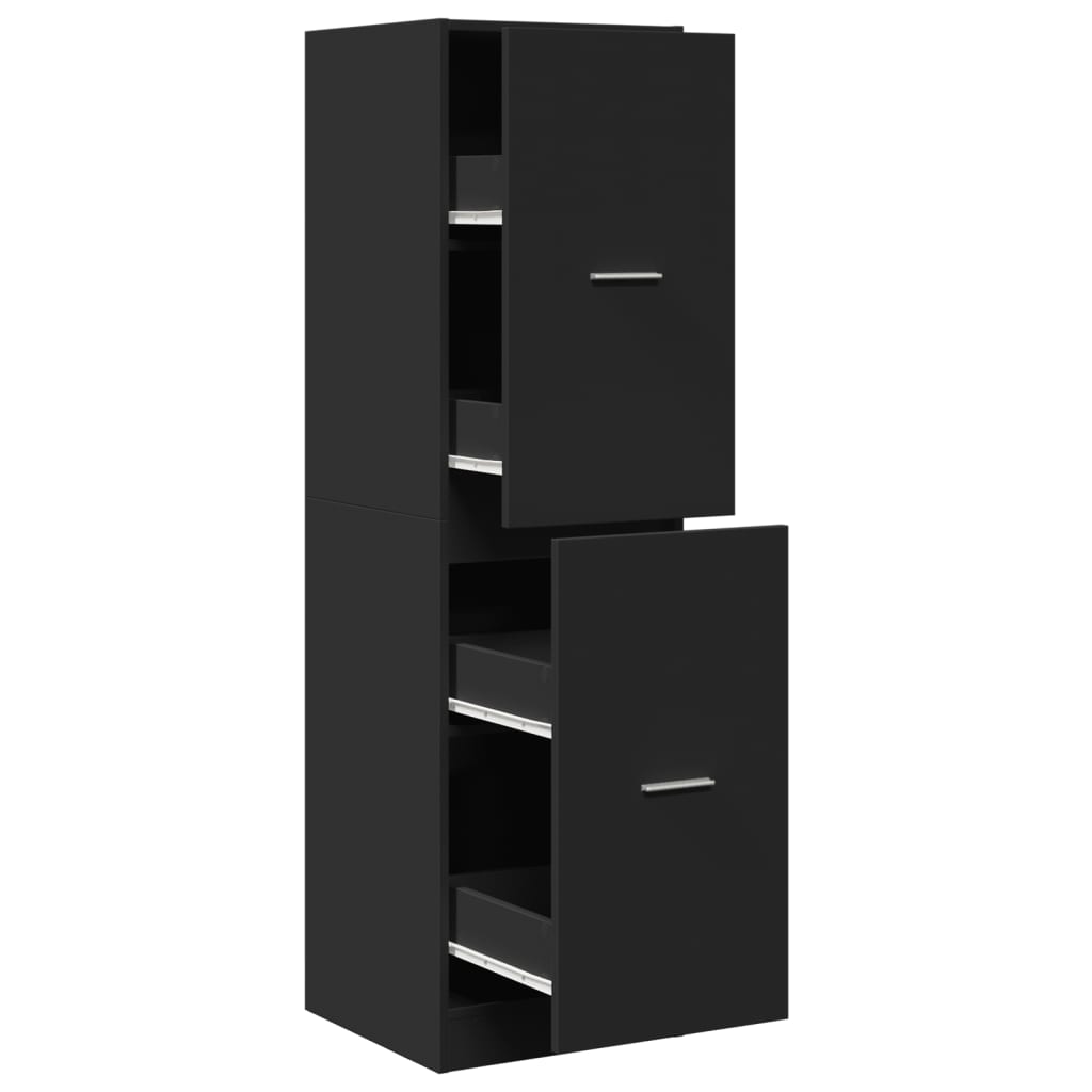 Apothecary Cabinet Black 40x41x144.5 cm Engineered Wood