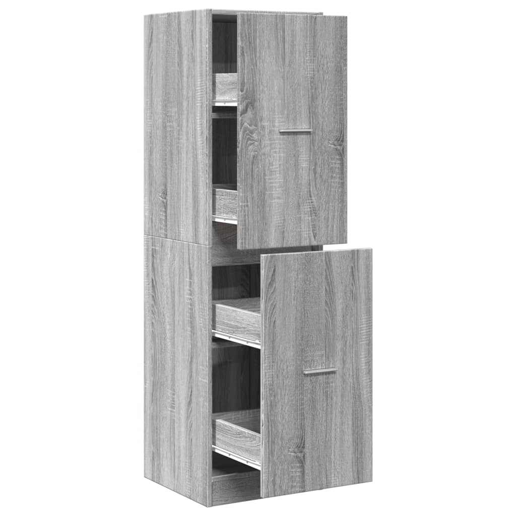 Apothecary Cabinet Grey Sonoma 40x41x144.5 cm Engineered Wood