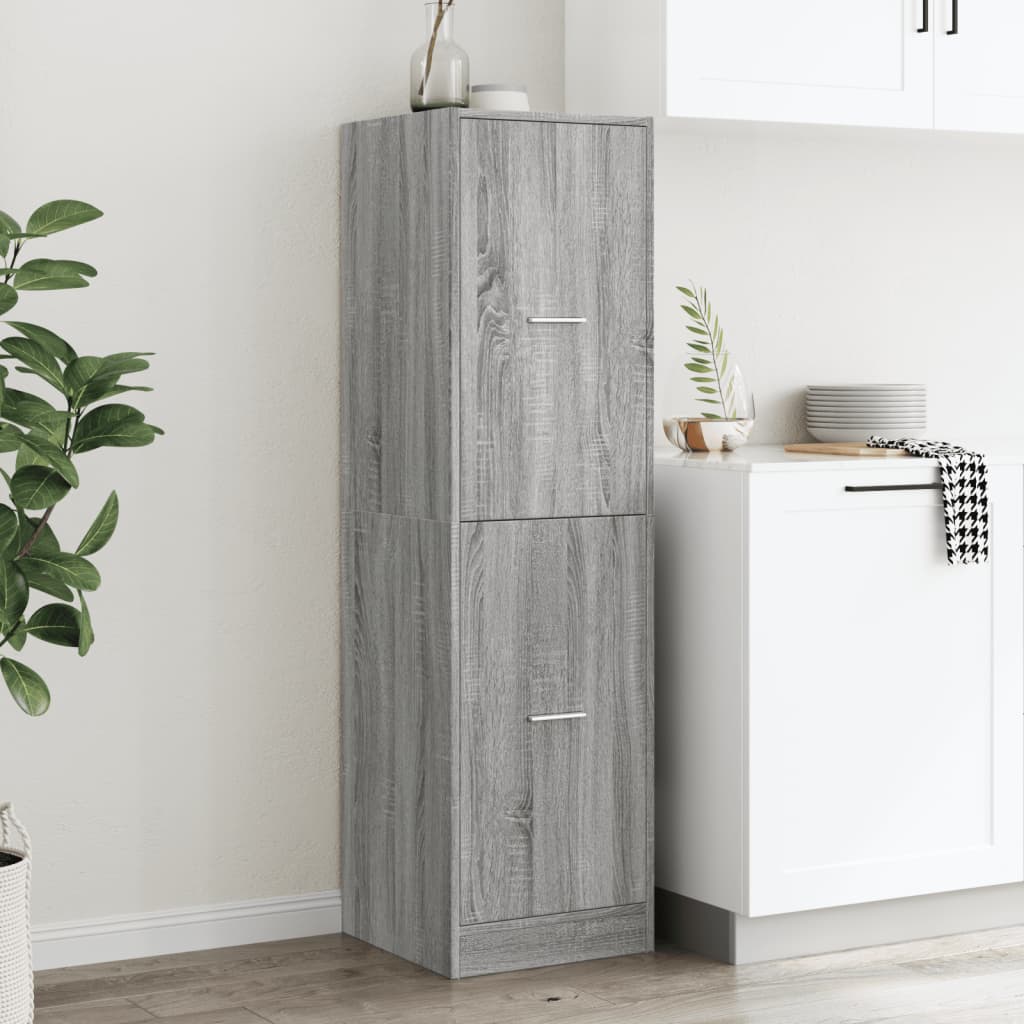 Apothecary Cabinet Grey Sonoma 40x41x144.5 cm Engineered Wood