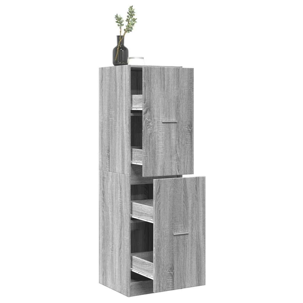 Apothecary Cabinet Grey Sonoma 40x41x144.5 cm Engineered Wood