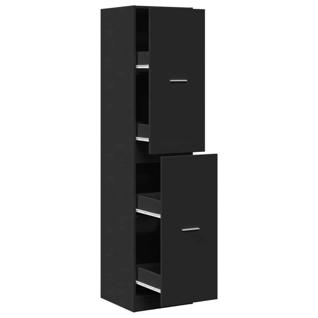 Apothecary Cabinet Black 40x41x174.5 cm Engineered Wood