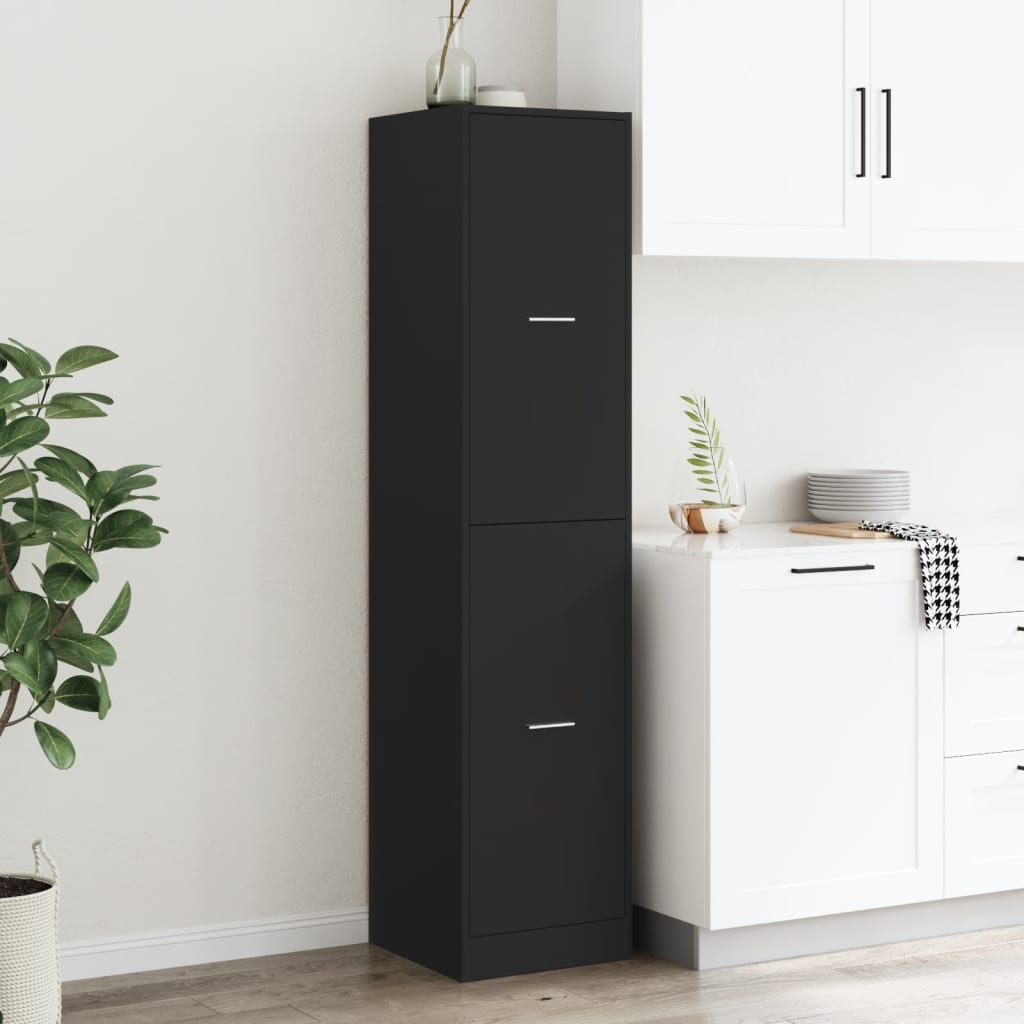 Apothecary Cabinet Black 40x41x174.5 cm Engineered Wood
