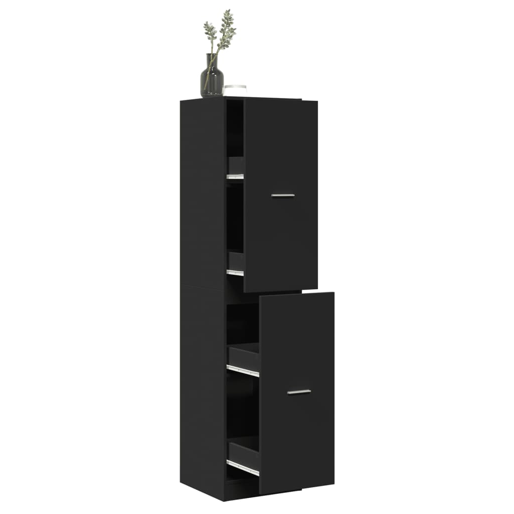 Apothecary Cabinet Black 40x41x174.5 cm Engineered Wood