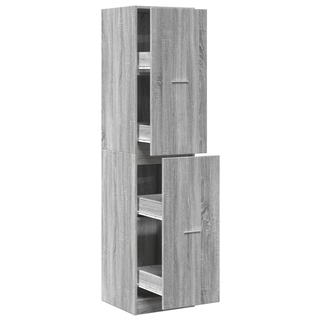 Apothecary Cabinet Grey Sonoma 40x41x174.5 cm Engineered Wood