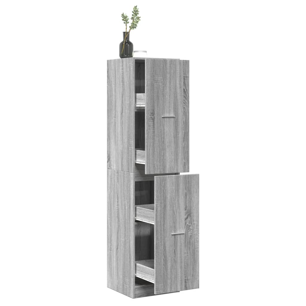 Apothecary Cabinet Grey Sonoma 40x41x174.5 cm Engineered Wood