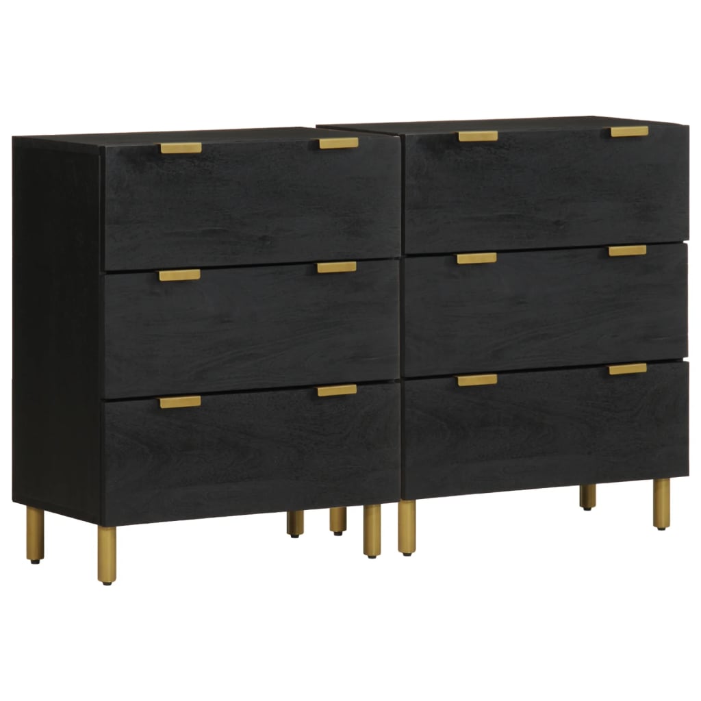 Sideboards 2 pcs Black 60x33x75 cm Engineered Wood