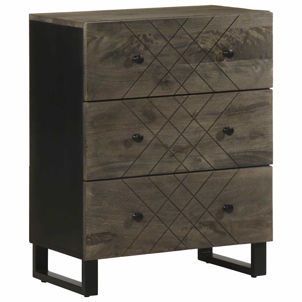 Sideboards 2 pcs Black 60x33x75 cm Solid Wood Mango