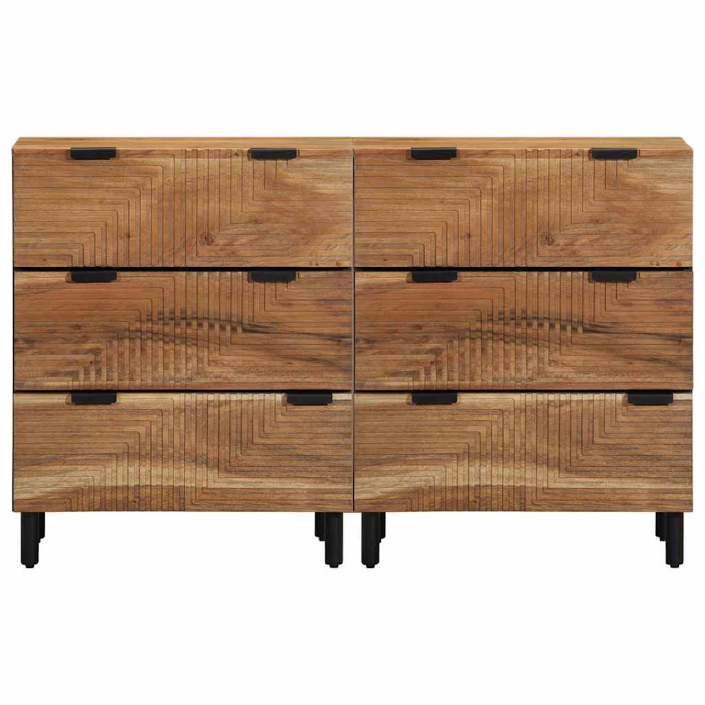 Sideboard 2 pcs Brown 60 x 33 x 75 cm Solid Acacia wood