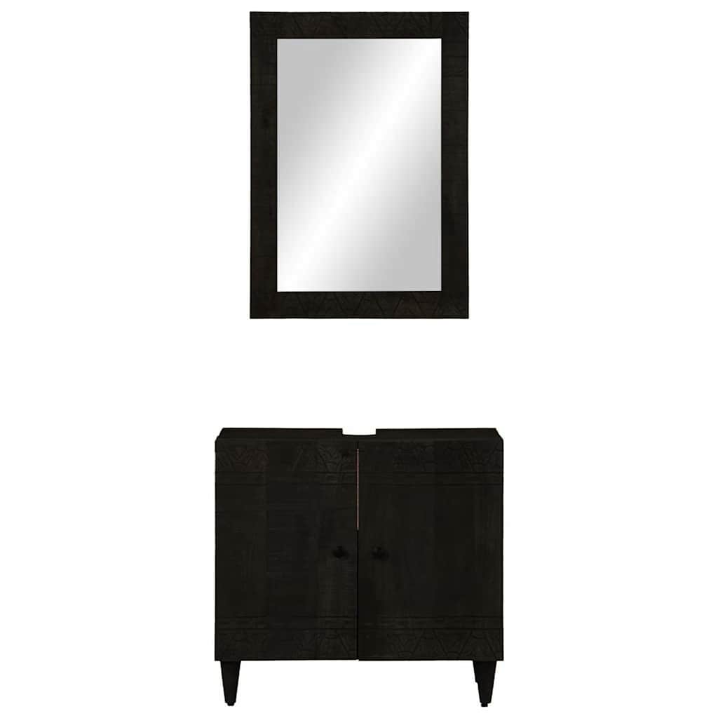 2 Piece Bathroom Furniture Set Solid Wood Mango