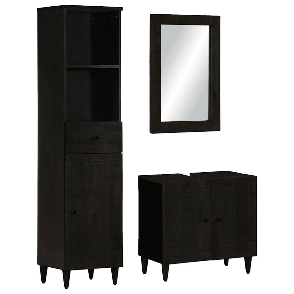3 Piece Bathroom Furniture Set Solid Wood Mango