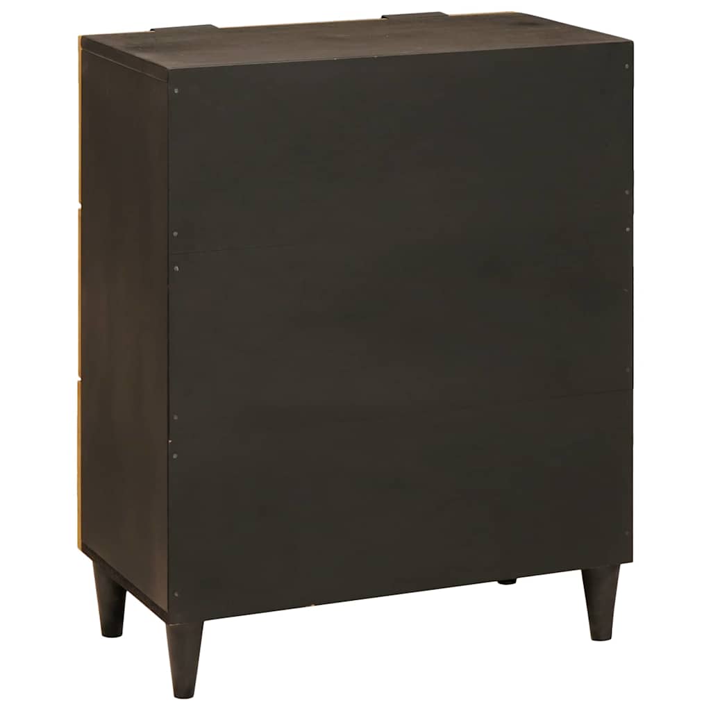 Sideboard 2 pcs Black and Gold 60 x 33 x 75 cm Solid mango wood