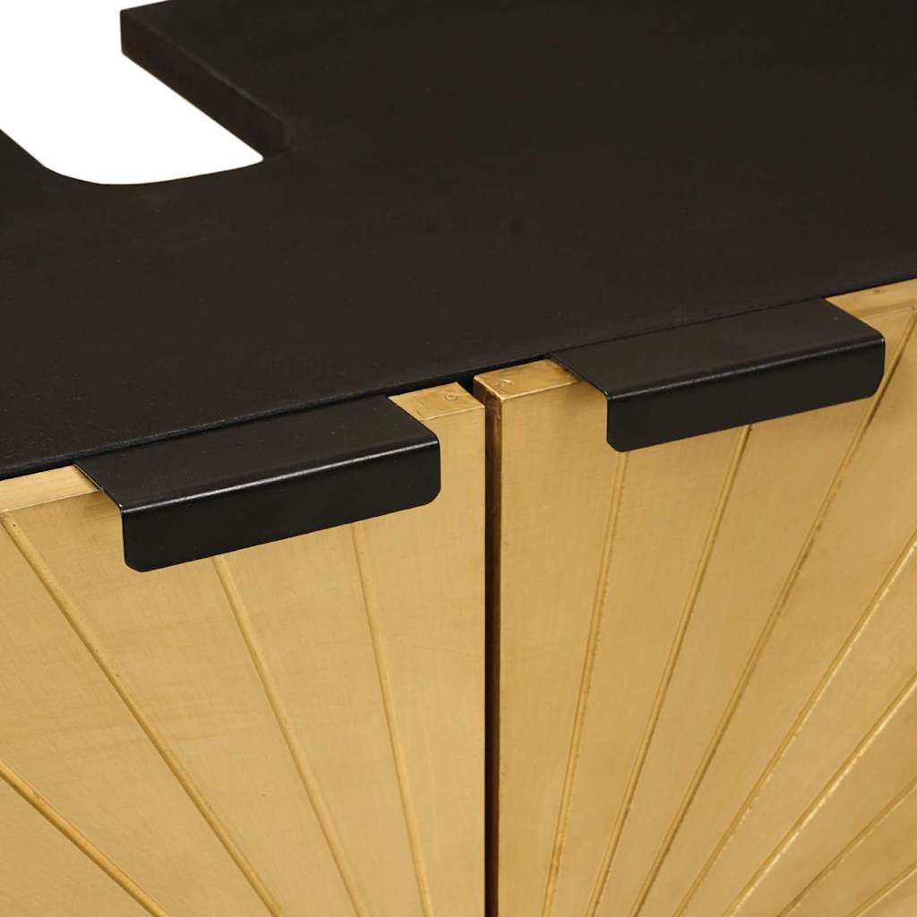 Bathroom Furniture Sets 2 pcs Black and Gold 62 x 33 x 58 cm