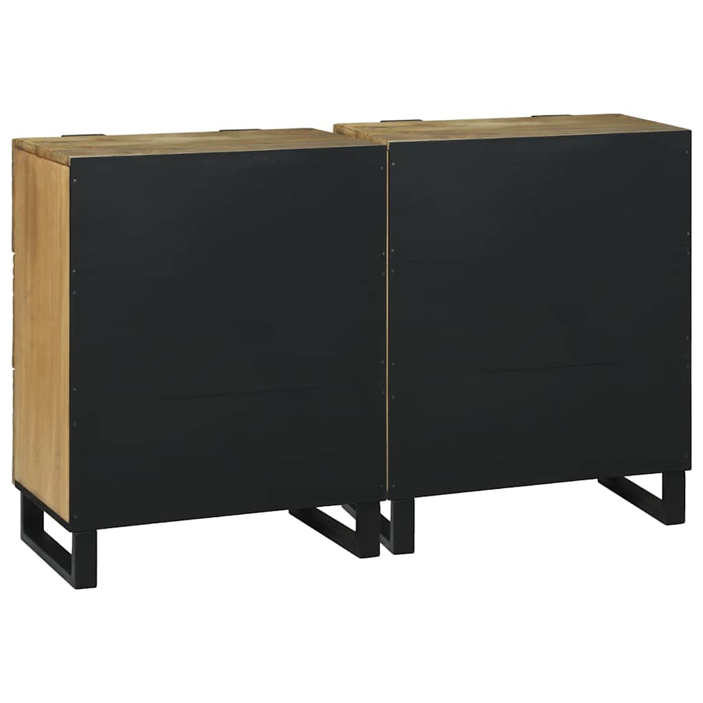 Sideboards 2 pcs Brown 60 x 33.5 x 75 cm Solid mango wood