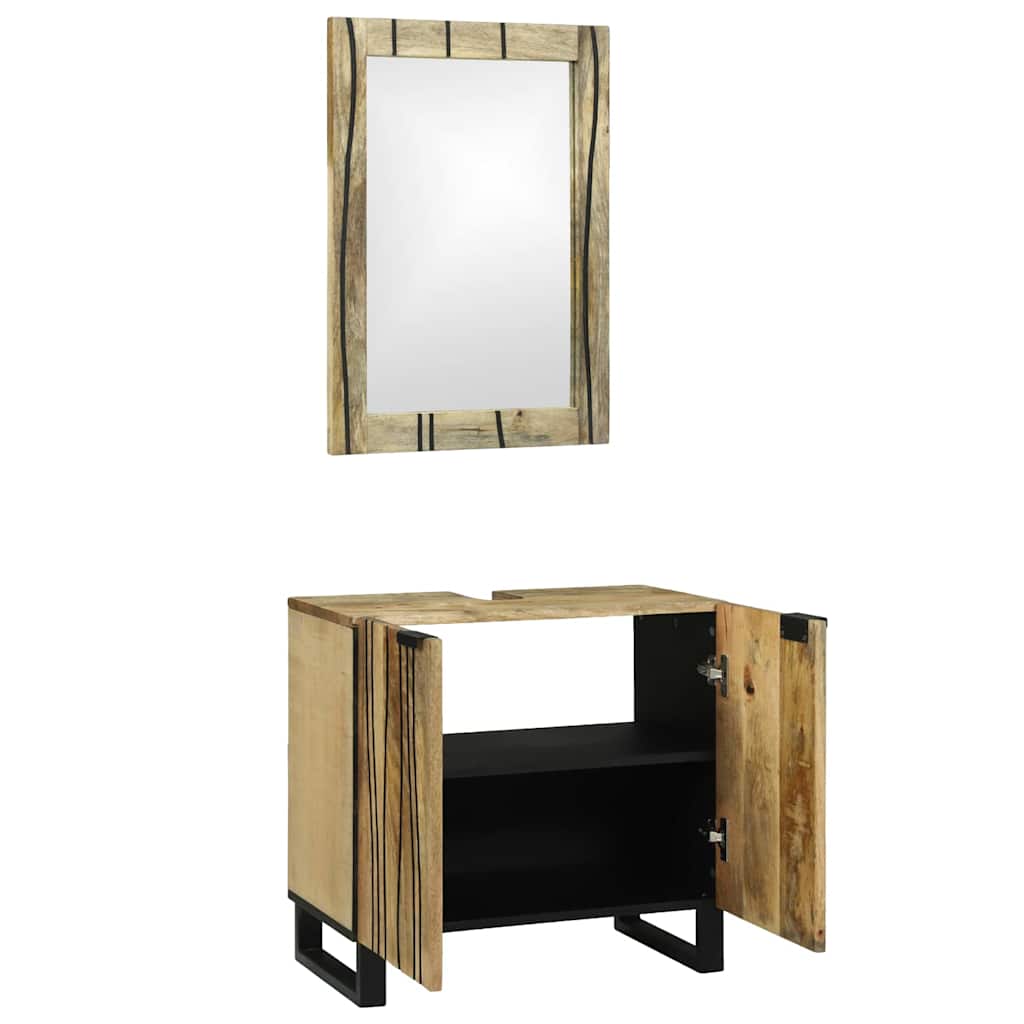 Bathroom Furniture Set with Shelf 2 pcs Brown 62 x 33 x 58 cm