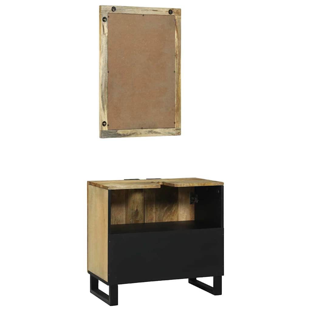 Bathroom Furniture Set with Shelf 2 pcs Brown 62 x 33 x 58 cm