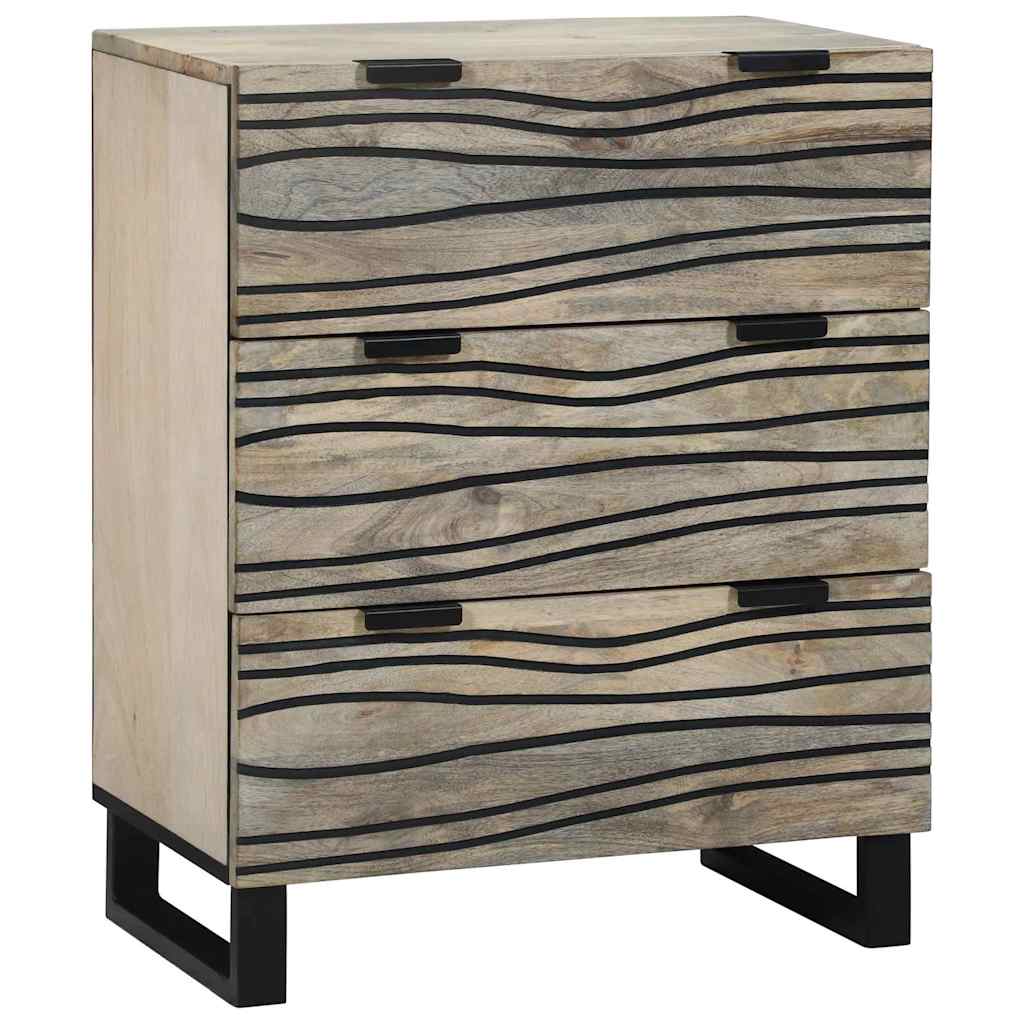 Sideboards 2 pcs White 60 x 33.5 x 75 cm Solid mango wood