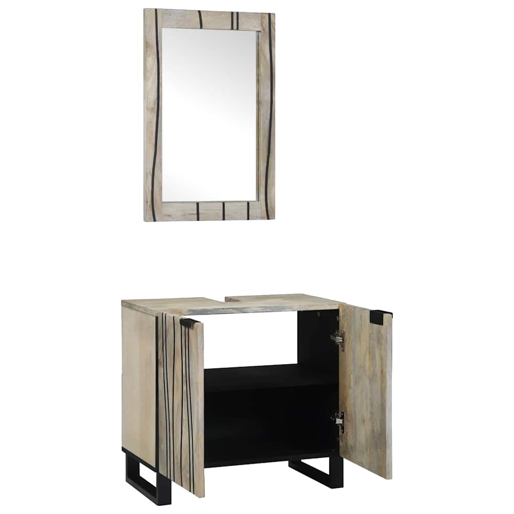 Bathroom Furniture Set with Shelf 2 pcs White 62 x 33 x 58 cm