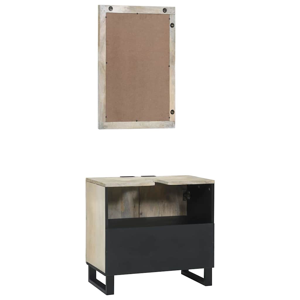 Bathroom Furniture Set with Shelf 2 pcs White 62 x 33 x 58 cm