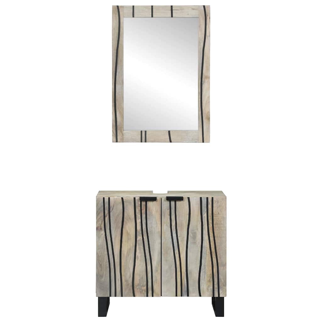 Bathroom Furniture Set with Shelf 2 pcs White 62 x 33 x 58 cm